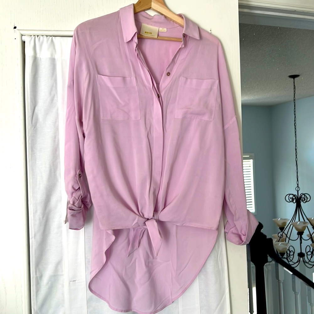 Mauve Anthropologie purple blouse